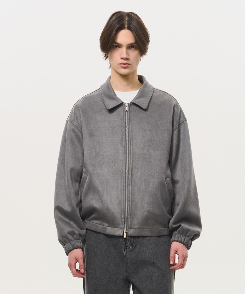 Black Moment Signature Suede Oversized Jacket 2Way [Grey]