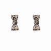 Maillard Silver Needle Leopard Print Stud Earrings - Retro Versatile High-End Fashion for Women