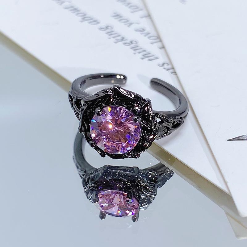 Vintage Halloween Spider Crow Open Ring - Trendy Punk Stacking Finger Ring for Women