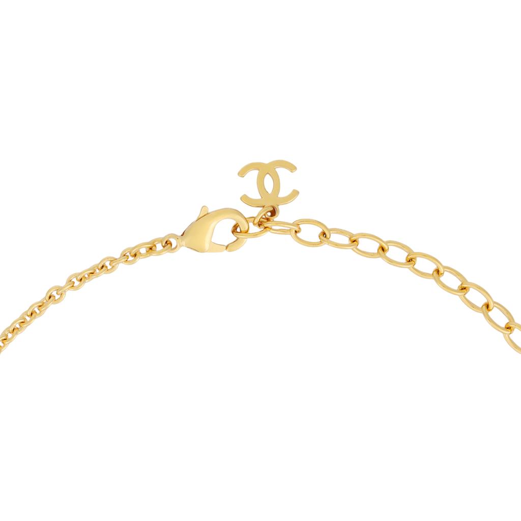 Chanel 25A Early Autumn Two-Tone Heart Necklace Unisex necklace Black ABF966B21091U1959
