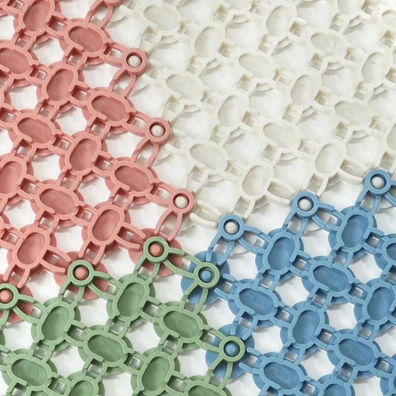 TPE Full Bathroom Splicing Floor Mat Diy Home Bathroom Bathing Waterproof Anti Slip Footpad Soft and Foldable Cut Foot Rug