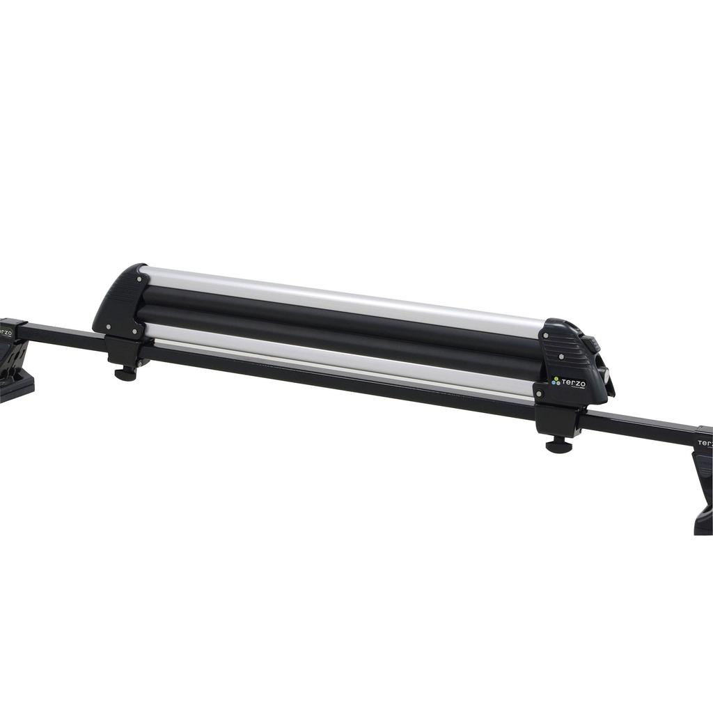 Terzo (by PIAA) Ski/Snowboard Carrier, Holds 4 Snowboards or 6 Skis, Flat Long, Slit, Metal Silver, One-Side Opening, with Lock, ES139SL