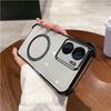 Case for Vivo Y56 5G,Y16,Y15s,Y15A,Y01 Clear Magnetic Casing Electroplated Lens Frame Phone Cover