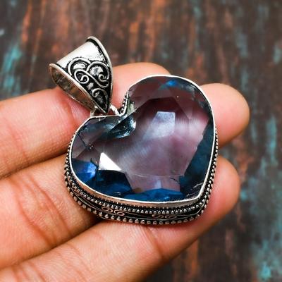 Quarzo iolite, ciondolo gioiello in argento sterling 925 fatto a mano con pietra preziosa per il Ringraziamento