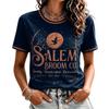 Women's Halloween Printed Neck Short Sleeve T-Shirt with Shoulder Fit