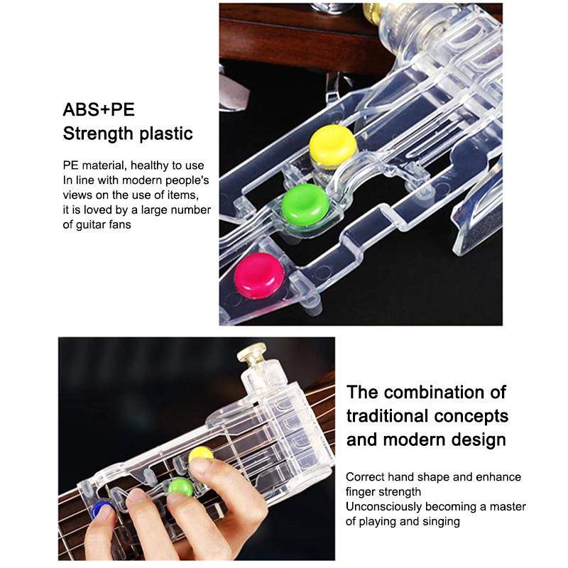 Gitarren-Anfänger-Training Akkord-Lernwerkzeug Finger Schmerzfreier Aufsatz Übungszubehör