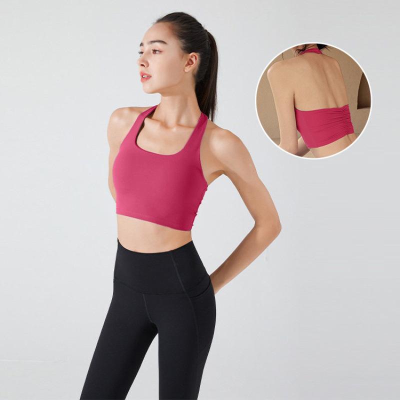 Running Sports Underwear Women's Summer with Chest Pads, Beautiful Back, Shock-proof Neck Yoga Clothes, Pilates Bra, Fitness Vest
