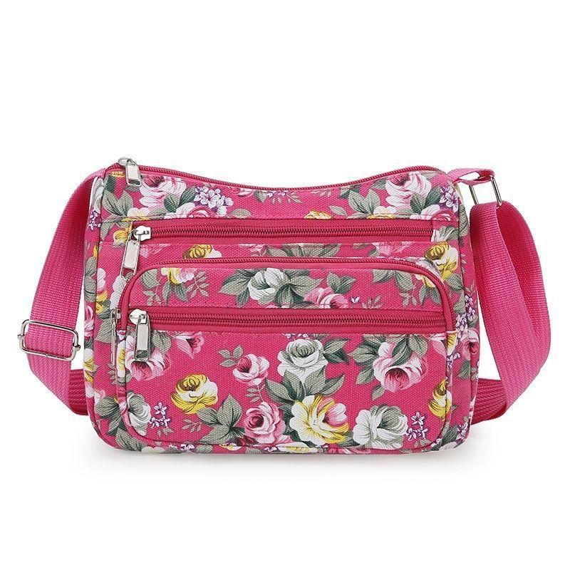 Große Baumwoll-Canvas-Schultertasche mit Reißverschluss für den täglichen Gebrauch