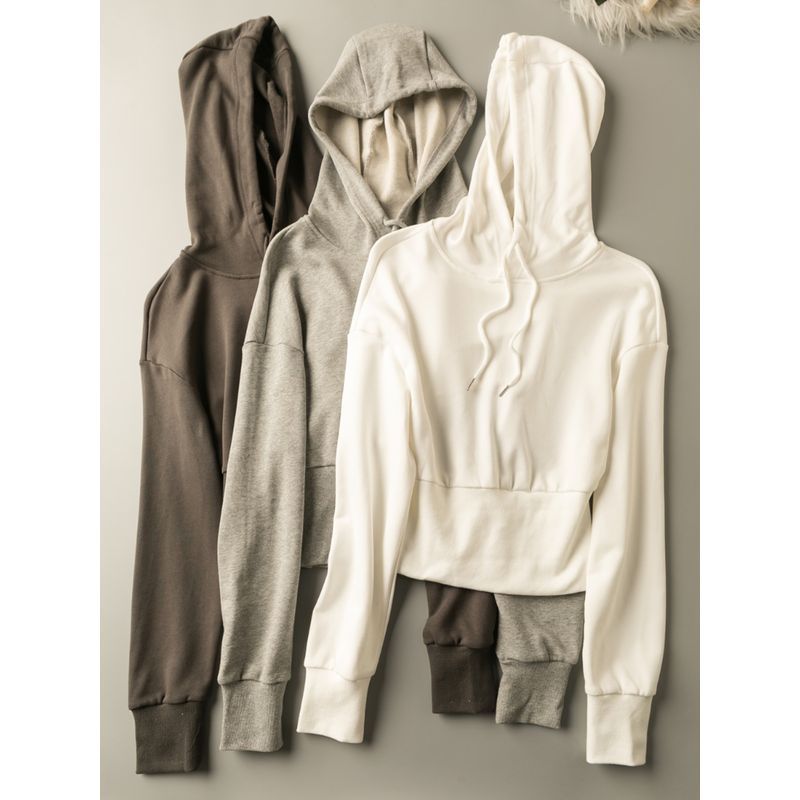 

Весна и Осень Экспорт K-стиль Новое поступление Элегантный Все-сочетаемый Повседневный и Удобный Короткий Капюшон Толстовка-Пуловер с Длинным Рукавом Black S