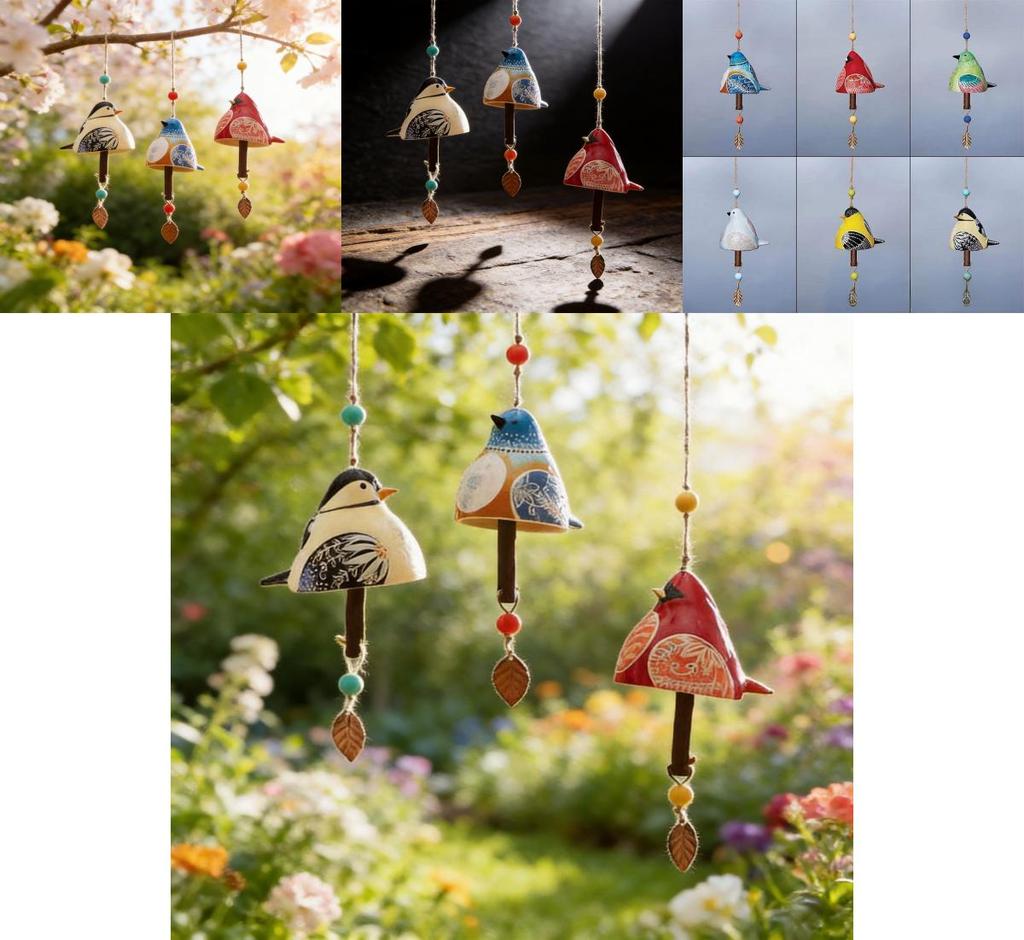 Vogel Windspiel Harz Garten Dekoration Mit Feder Thema Für Terrasse Und Außen Dekoration