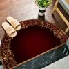 1 Stück Rote Goldene Florale Halbkreis Willkommens-Fußmatte Rutschfest für Außenbereich Terrasse Veranda Küche Badezimmer Eingangsbereich Bodenmatte