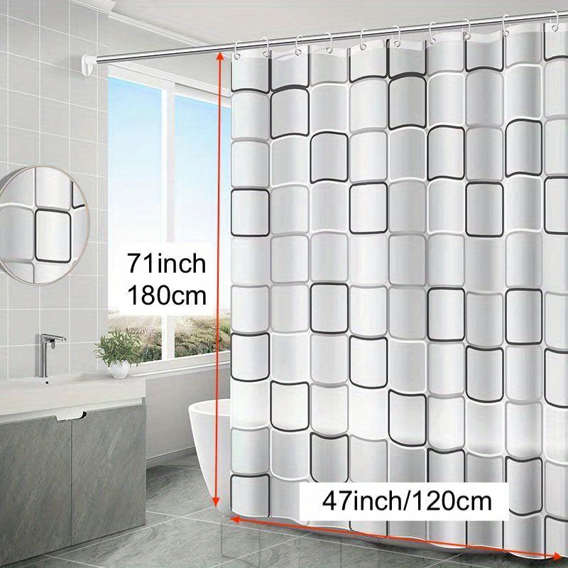 VIKAMA Minimalist Leaf Pattern Shower Curtain, Semi-Translucent, Waterproof, Modern Bathroom Design Home Decor