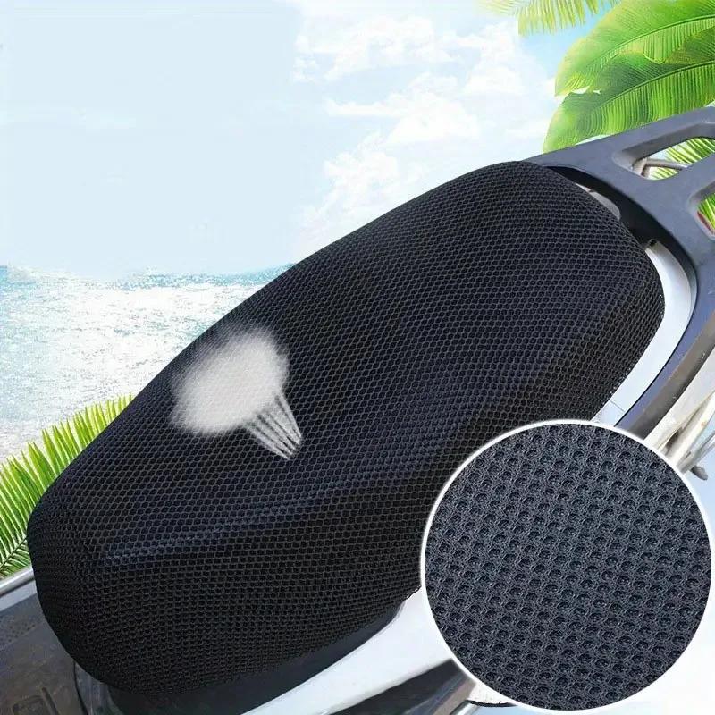 Motorcycle Seat Cover - Thick Breathable Mesh for Scooters, Motorcycles, Sun Protection Poly Motorcycle Seat Cushions