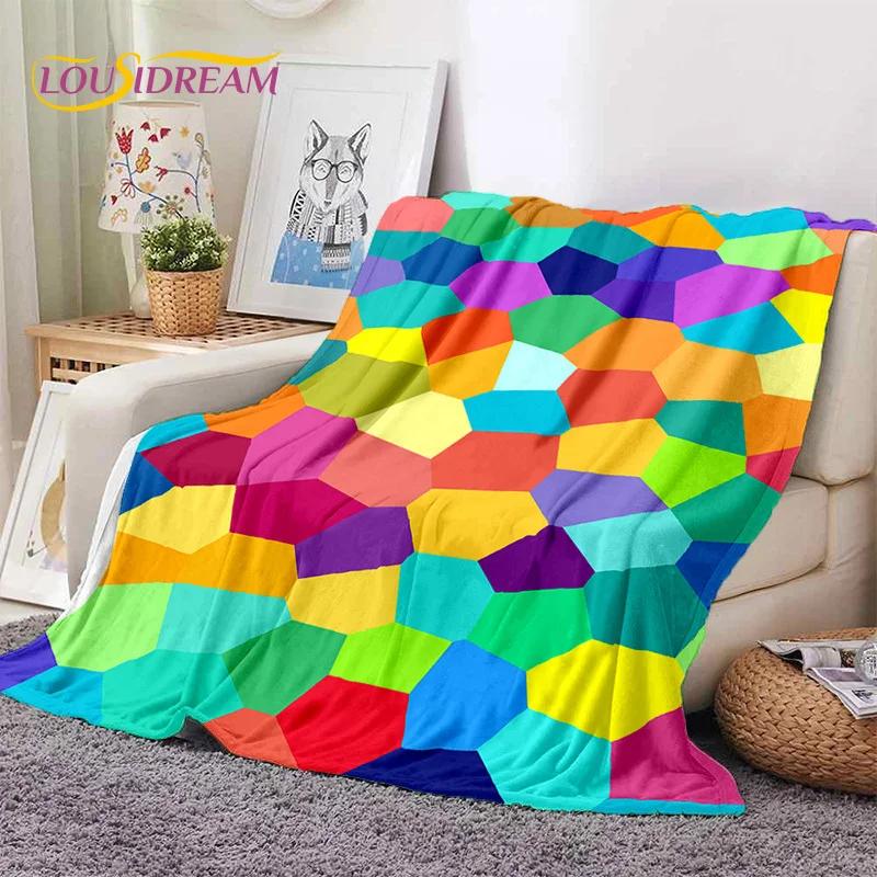 Rainbow Colour Illusion Cartoon Soft Flannel Blanket for Beds Bedroom Sofa Picnic,Throw Blanket for Cover Outdoor Leisure Gift