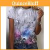 3d Short Printed Womens Sleeved Top Holiday Weekend Basic Round Neck Regular Flower T Shirt