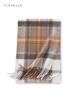 Light Brown Plaid 100% Wool Scarf Autumn Winter Men Scarves Women Wraps Soft  Warm Shawl Thin Lady Luxury Gifts British Style