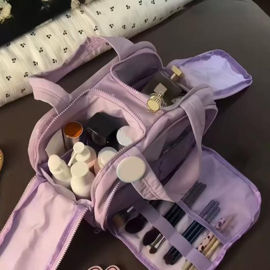 Travel Toiletry Bag Women Large Capacity Zip Around Makeup Bag Puffy Cosmetic