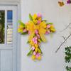 Spring Easter Wreath Flower Spring Wall Decorations Catholic Wall Art Garland Decor Artificial Bow Holiday Wreath Decor For