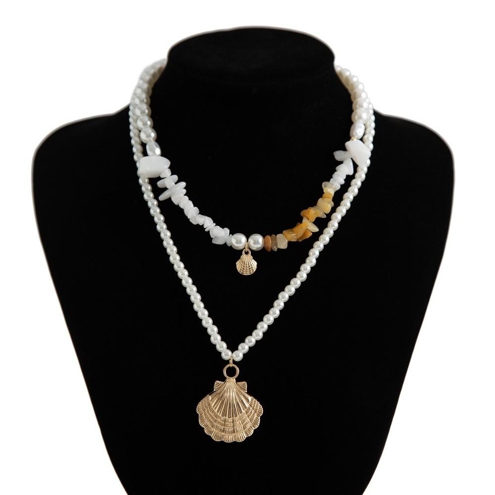 3Pcs/Set Bohemian Shell Pendant Necklaces Multilayer Seashell Choker Beaded Starfish Choker Women