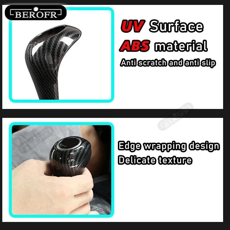 For Toyota Land Cruiser LC300  Car Gear Head Shift Knob Handle Cover Trim Sticker Shift head cover Carbon fibre