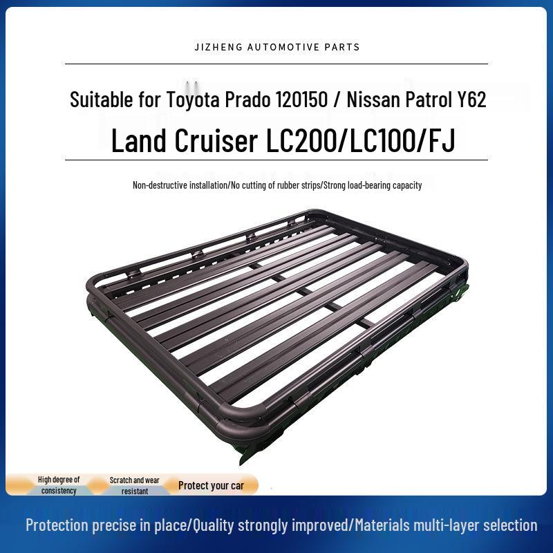 Compatible Roof Racks for Toyota Land Cruiser Prado 120/150, Nissan Patrol Y62, LC200/LC100, and FJ Cruiser.