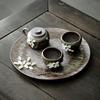 Ceramic Kung Fu Tea Set Home New Chinese Teapot and Teacup Tea Tray Water Storage Tea Table One Pot Two Cups Set
