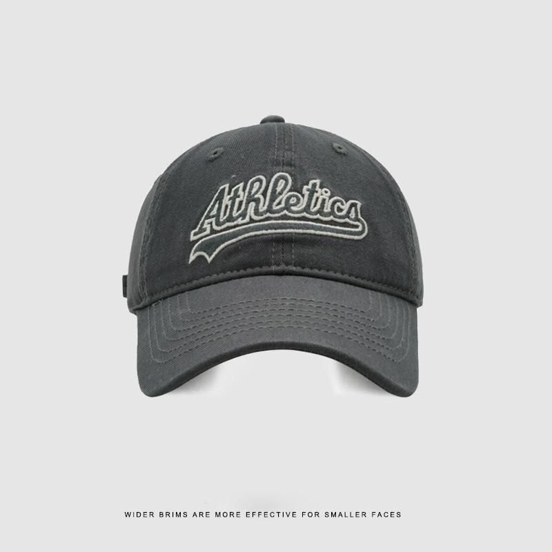 Big head circumference cap female retro couple soft top baseball cap wide brim showing face small sun protection visor male