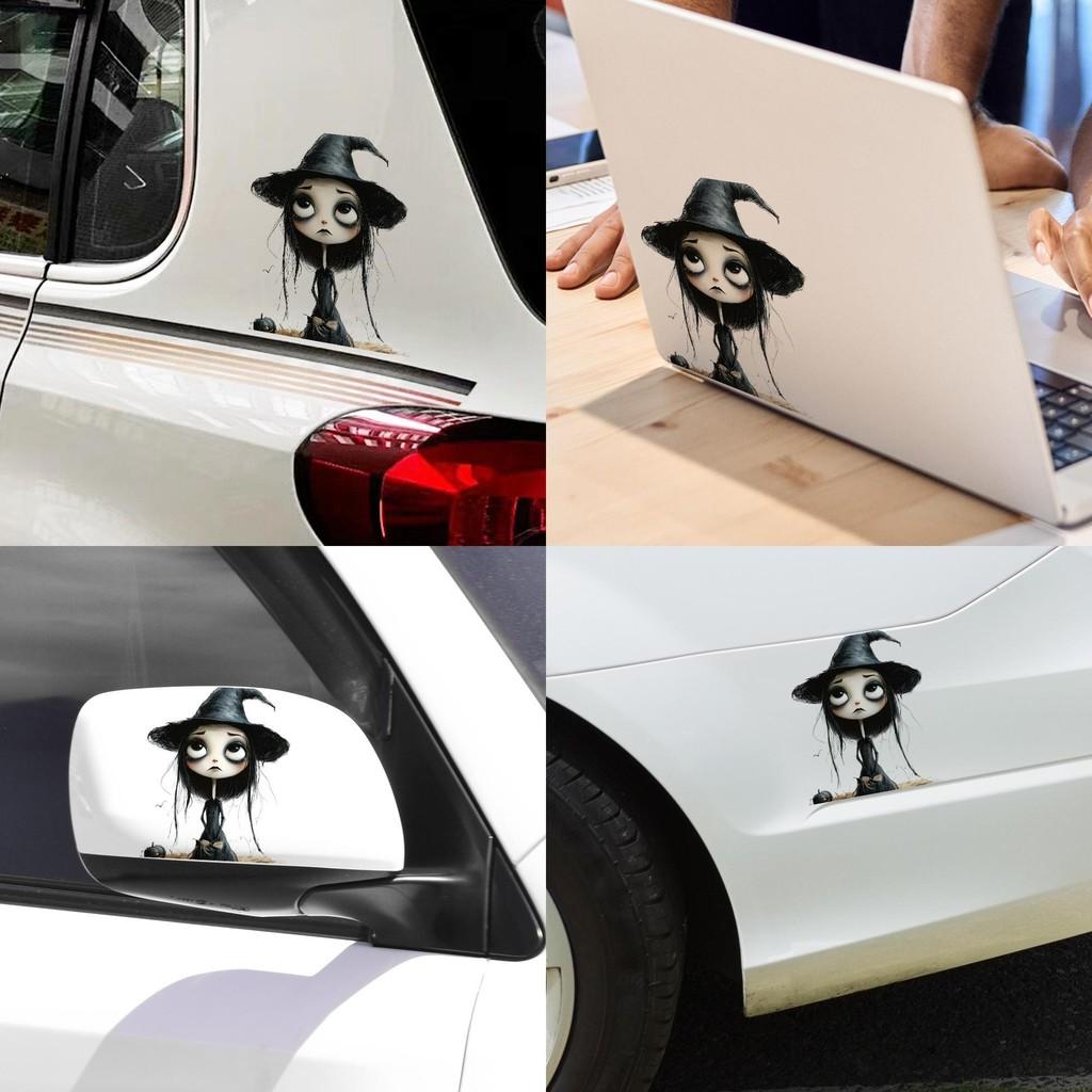 Halloween Cartoon Witch Pattern Home Decoration Stickers For Walls And Cars