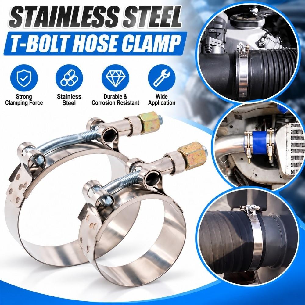 51mm-150mm T-Bolt Clamp Stainless Steel Turbo Intake Clamps Reliable Hose Clamps
