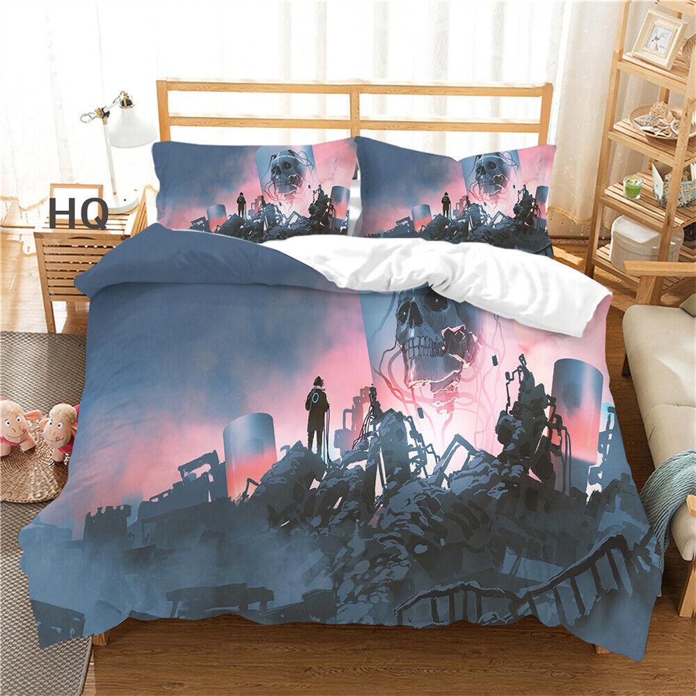 3D Skull Duvet Cover Youth Comforter Cover Home Textiles Bedding Set Pillowcase