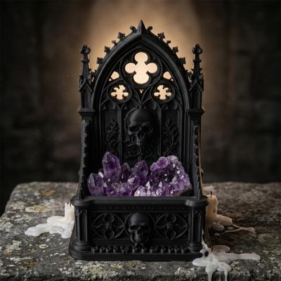 Aufbewahrungsbox im Gothic-Stil mit Hohlmustern und Graviertem Design Organizer für Aromatherapie-Kristalle Armbänder