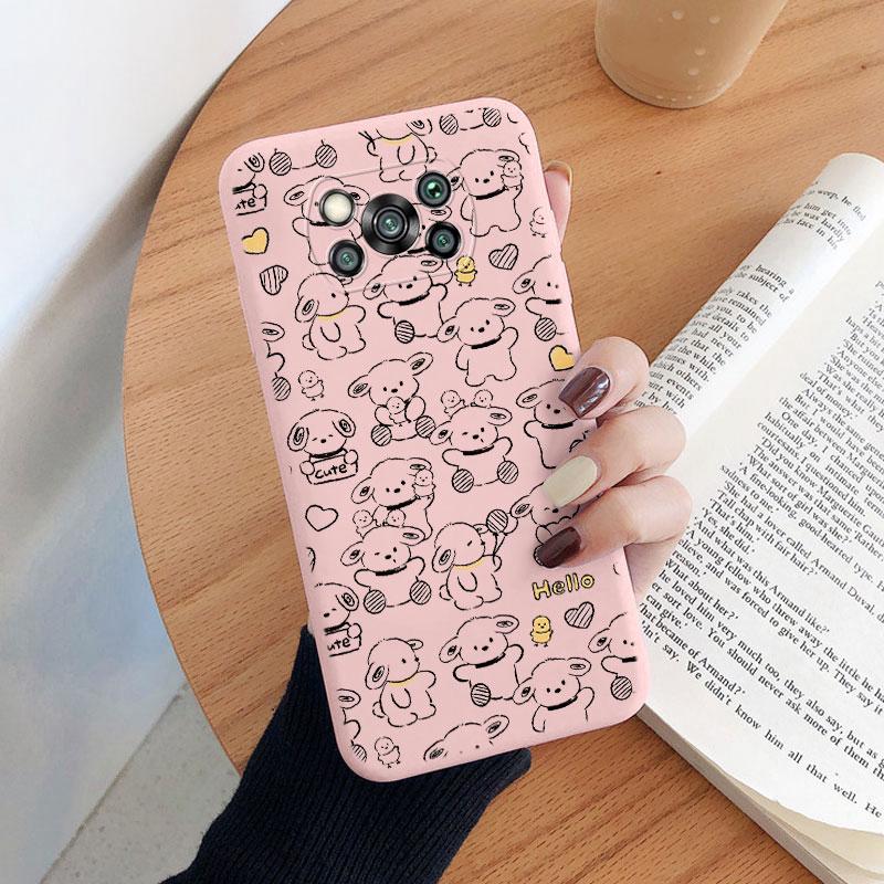 For Poco X3 Pro PocoX3 NFC Cover Cute Flower Phone Case For Xiaomi Poco X3 X 3 Fashion Dinosaur Silicone Bumper Soft TPU Coque