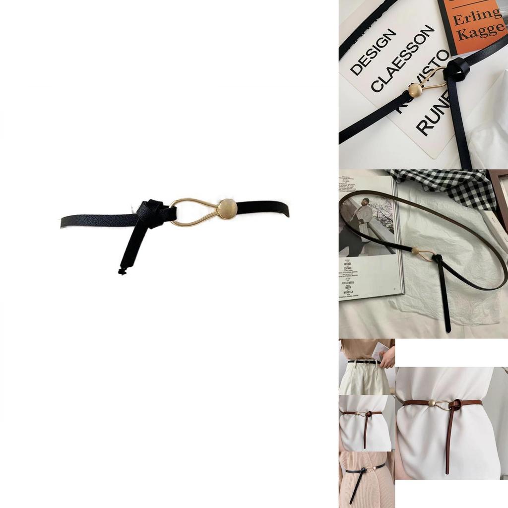 Elegant And Fashionable Water Drop Ring Buckle Waist Belt For Women In Trendy Black Brown