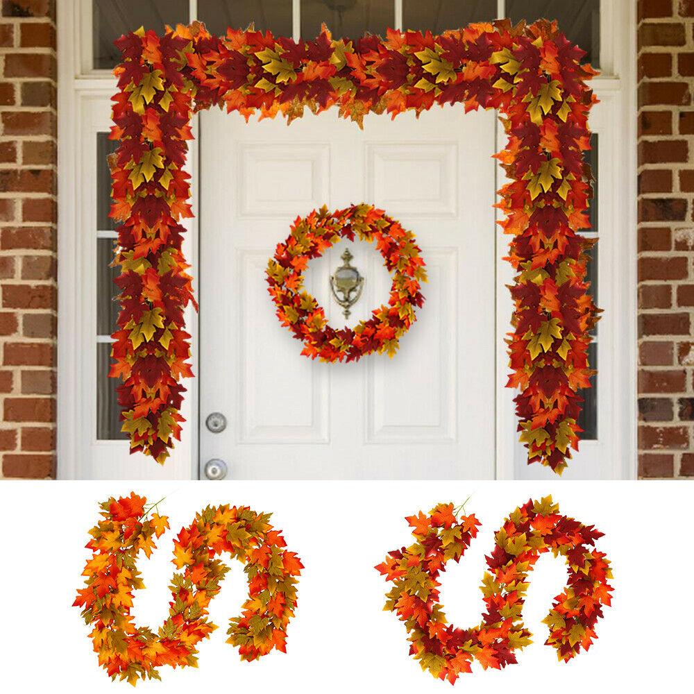 Autumn 180cm Artificial Fall Maple Leaves Garland Hanging Plant Home Party Decor