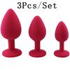 3Pcs/Set Safe Butt Plug With Crystal Detachable Jewelry Anal Plug Vagina Clitoris Vibrator Sex Toy