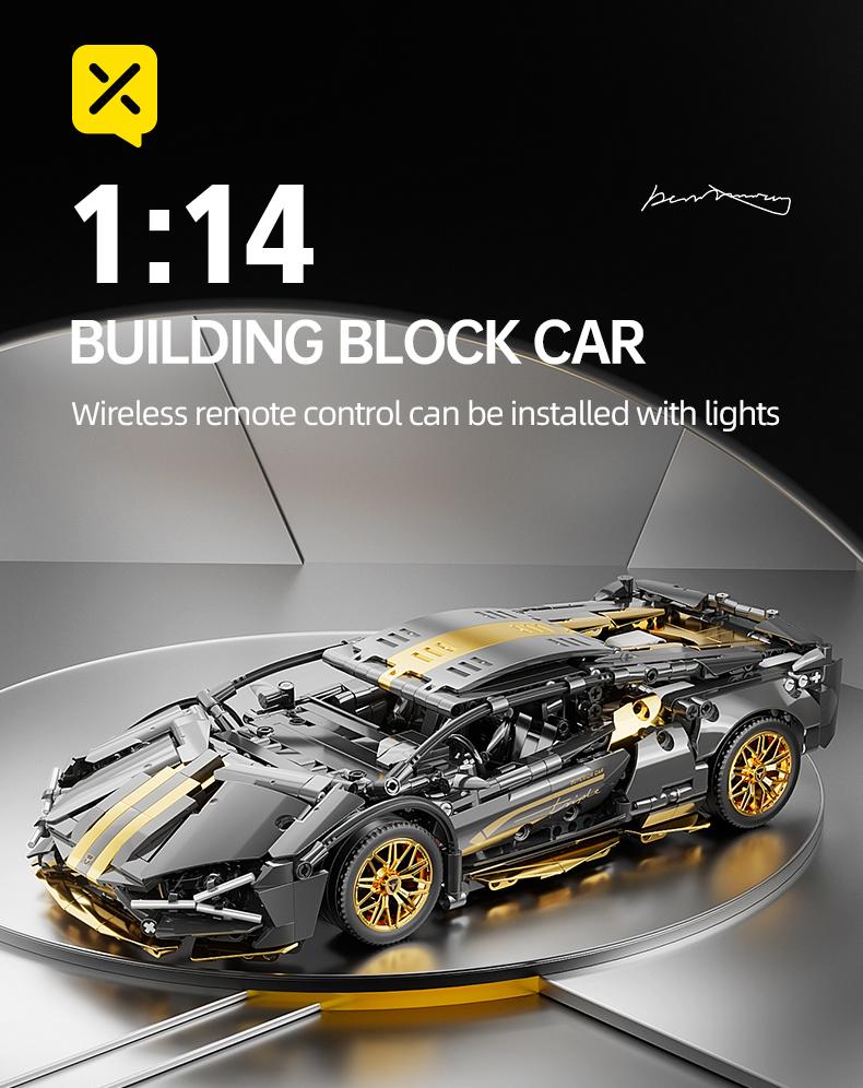 TOYLINX 1:14 Technical DIY Building Blocks Racing Car Sport Speed Vehicle City Mechanical Super Bricks Model Car Toys for Kids