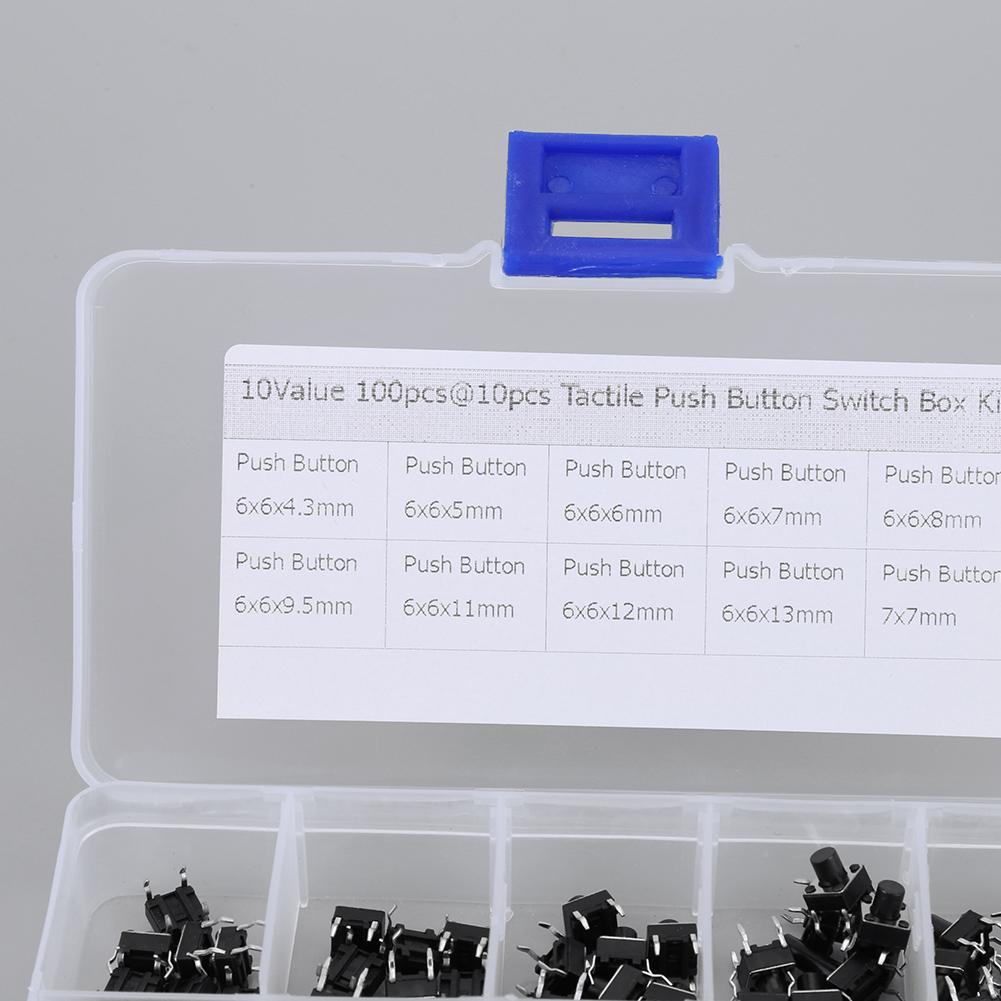 100PCS 3x6x2.5mm SMD Tactile Push Button Switches – 2-Pin Micro Tact Switch For PCB