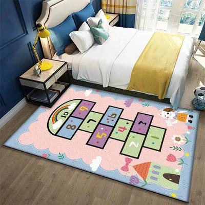 Weicher Hüpfzahlen Teppich Bodenmatte Rutschfest Jungen Mädchen Kleinkind Pädagogischer Läufer Bereichsteppich für Spielzimmer Schlafzimmer Klassenzimmer