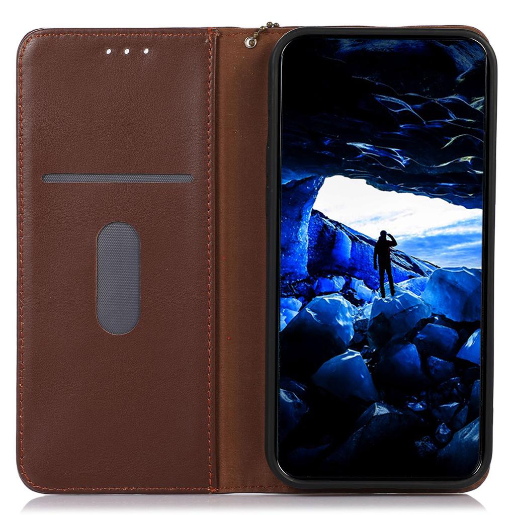 KHAZNEH For Xiaomi 14T Case Genuine Cow Leather Wallet Phone Cover Nappa Texture