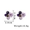 Colorful Flower Stud Earrings for Women Wedding Party Elegant Jewelry Crystal Acrylic White Black Blue Purple Geometry Jewelry