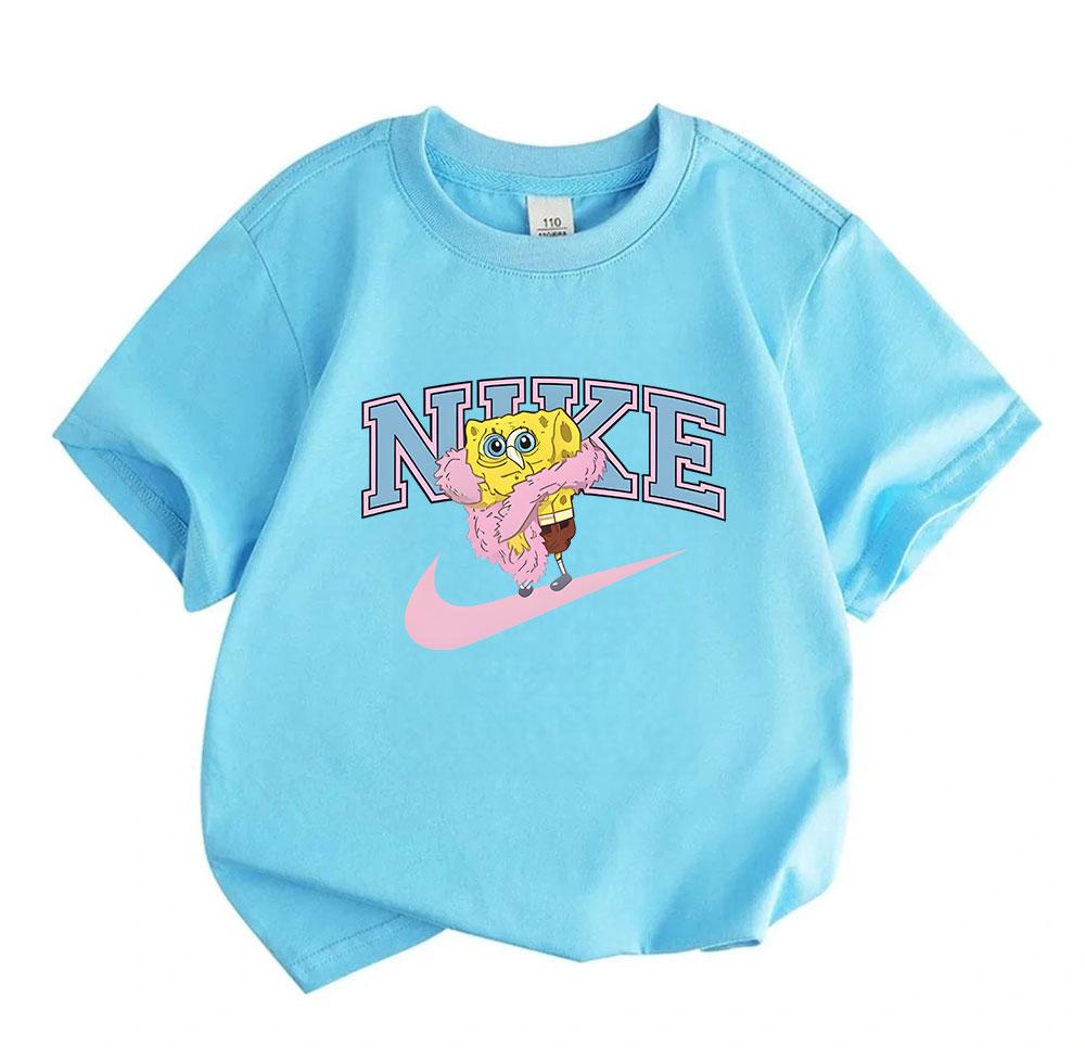 Cute Cartoon Sponge Character Print Kids Boys Girls 100% Cot