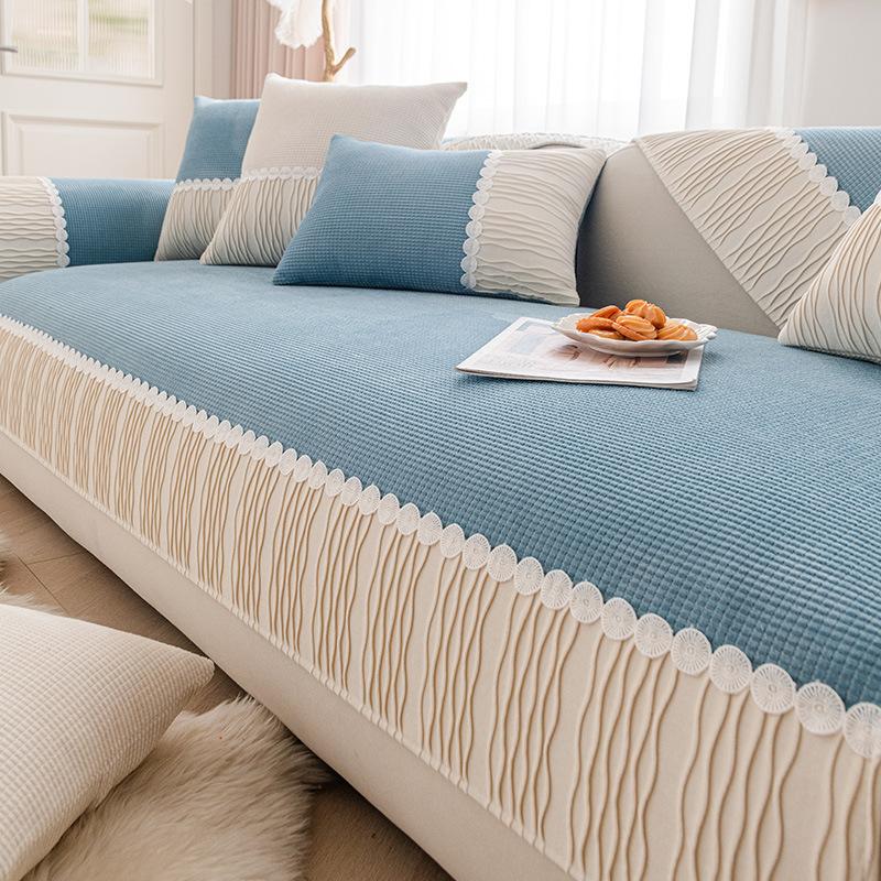 

Зимний нескользящий чехол для дивана, простая современная плюшевая подушка, универсальная ткань с полным покрытием для четырех сезонов 70*70cm