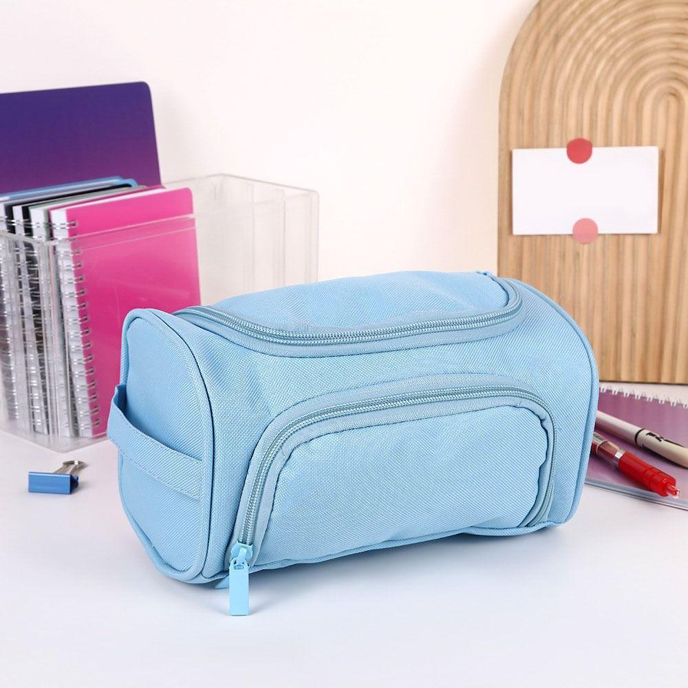 Oxford Cloth Double-Layer Pencil Case Wear-resistant Stationery Organizer Pencil Bag  Boy Girl