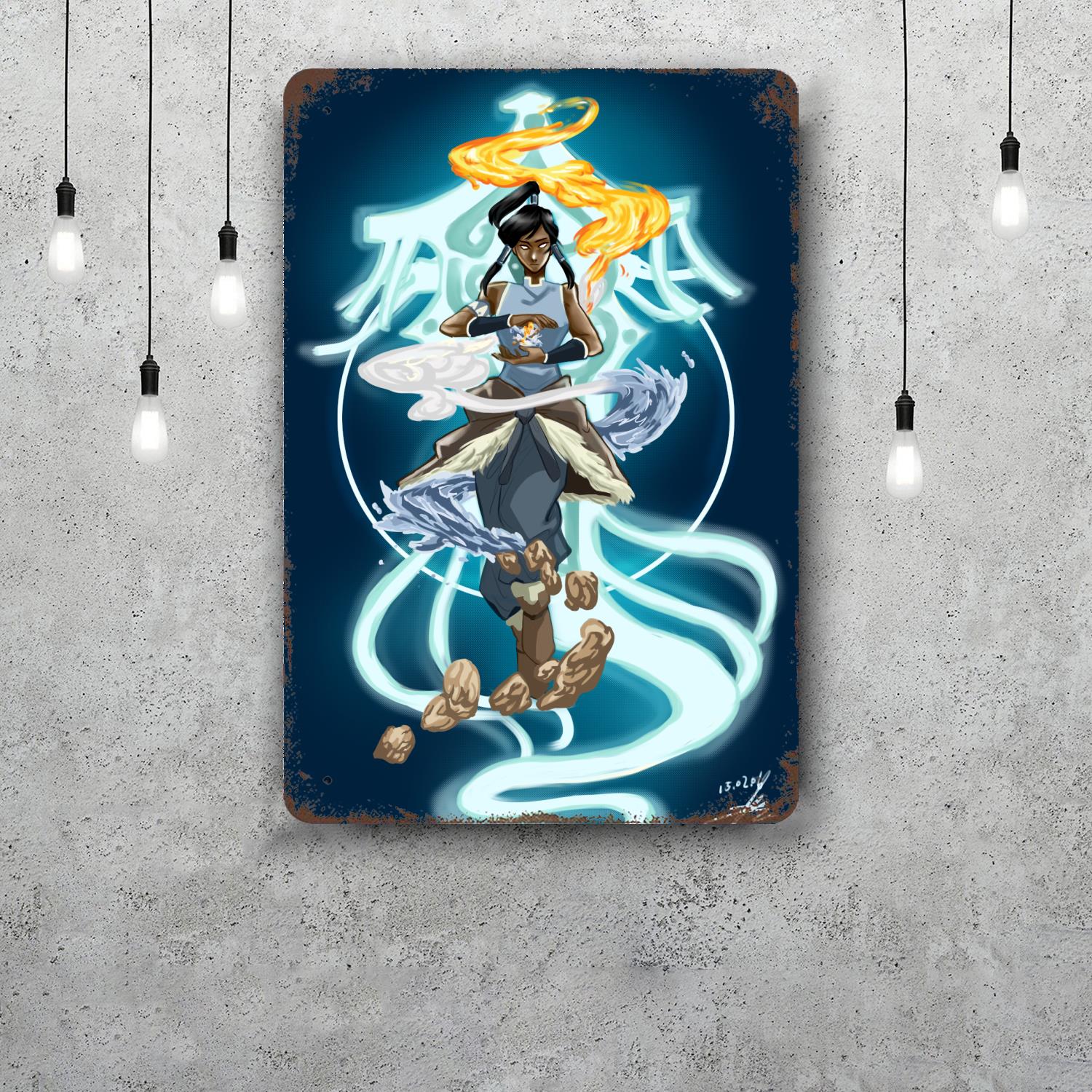 

The Legend Of Korra Vintage Metal Tin Signs Posters Decor Retro Metal Plaque Wall Art Decor for Garage Bar 20x30cm（7.8x11.8inch）