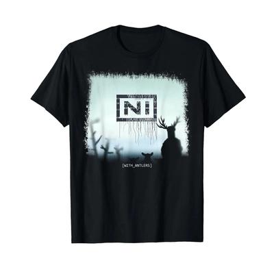 Ni with Antlers T Shirt Vintage Washed Soft Top For Everyday Wear Designer Clothes Graphic Stretched Comfortable Breathable