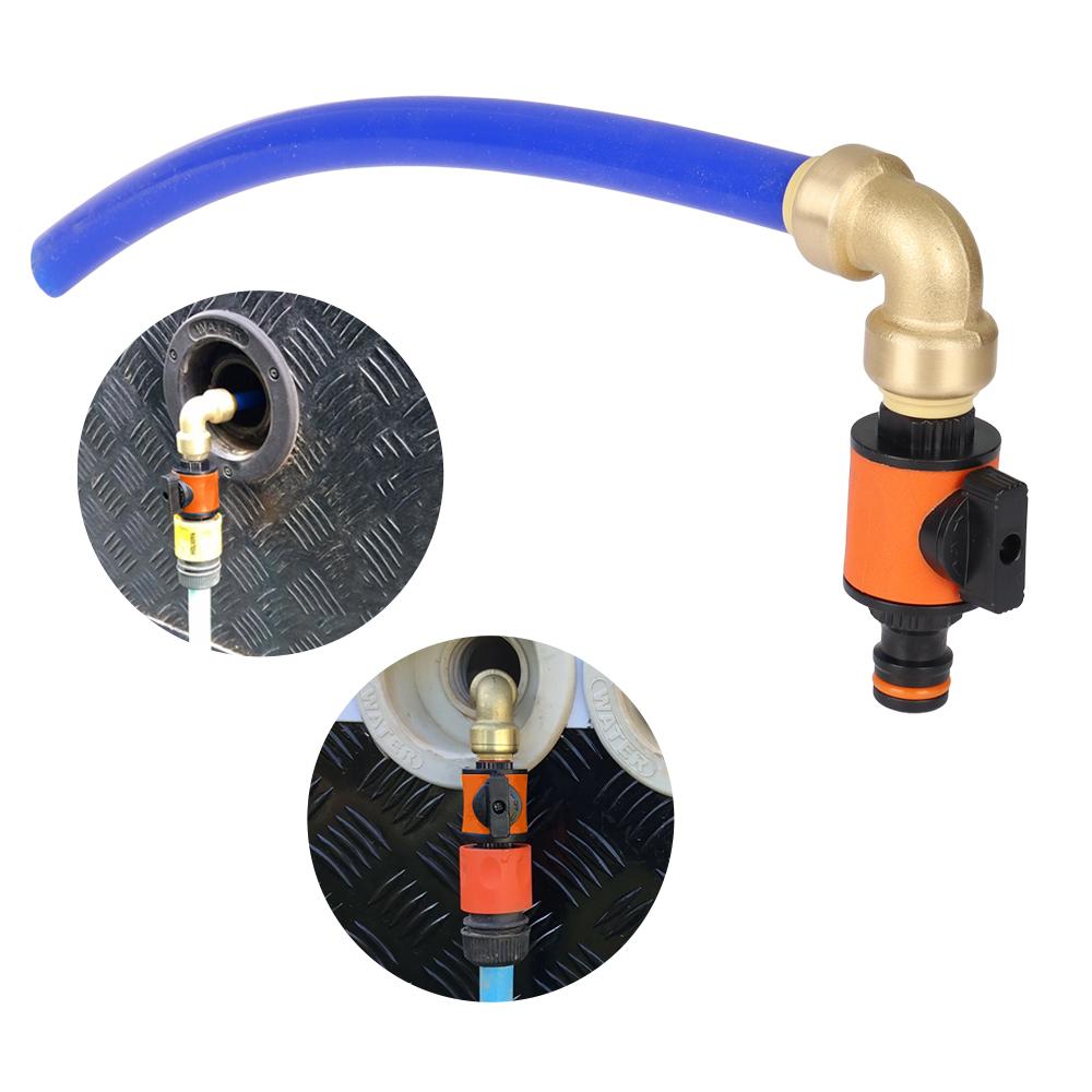 1set Motorhome Water Tank Quick Filler with ON/OFF Flow Control Connects To 12mm - 1/2" Quick Connect Caravan RV Accessories