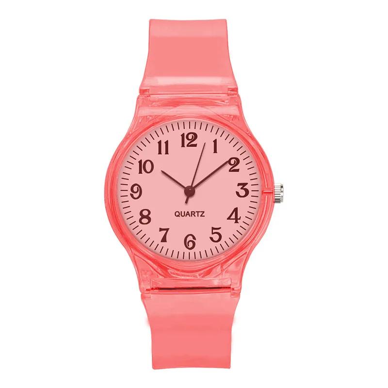 Casual Fashion Women Lady Silicone Jelly Quartz Watch Women Lovely Wristwatch Transparent Summer Candy Color Student Clock