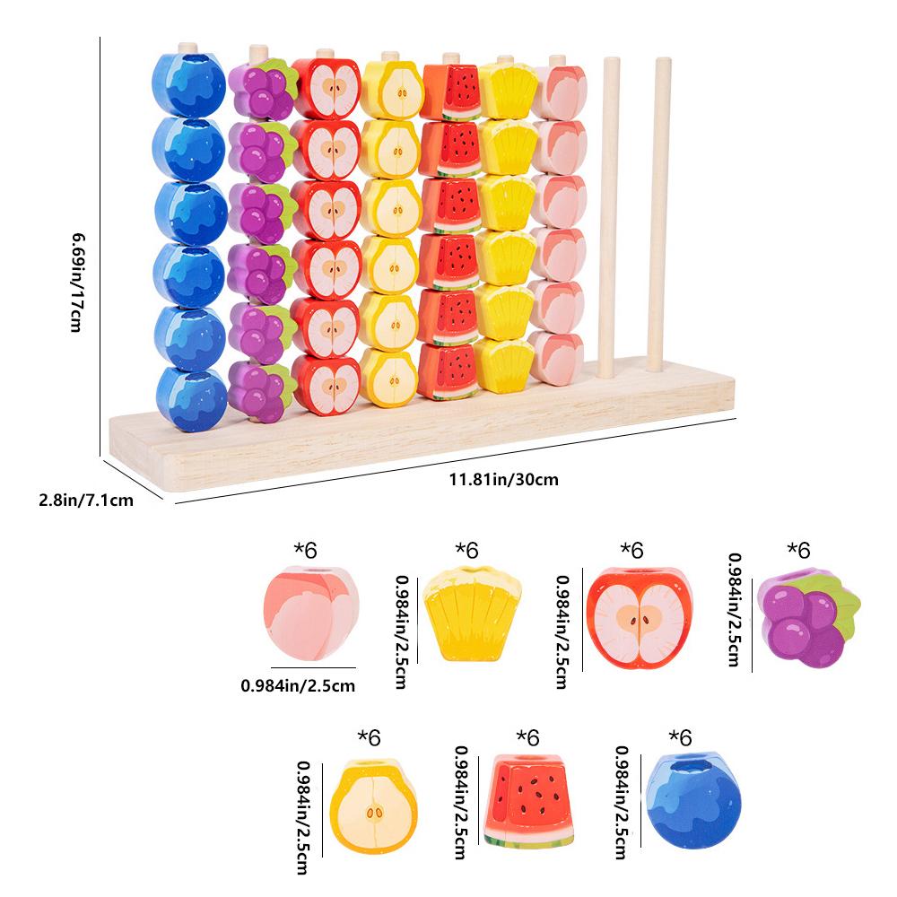 Kinder Lernspiel Früchteform Ringspiel Farberkennung Puzzle Bausteine Spielzeug für Kinder Kognitive Entwicklung