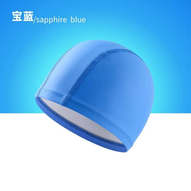 PU Fabric Swimming Cap for Men Women Waterproof Swim Pool Hat Water Sport Protect Ears Long Hair Bathing Caps Cover for Adults