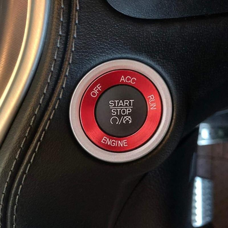 Engine Start Stop Button Switch Cover Center Console Knob Ring Radio Knob Trim